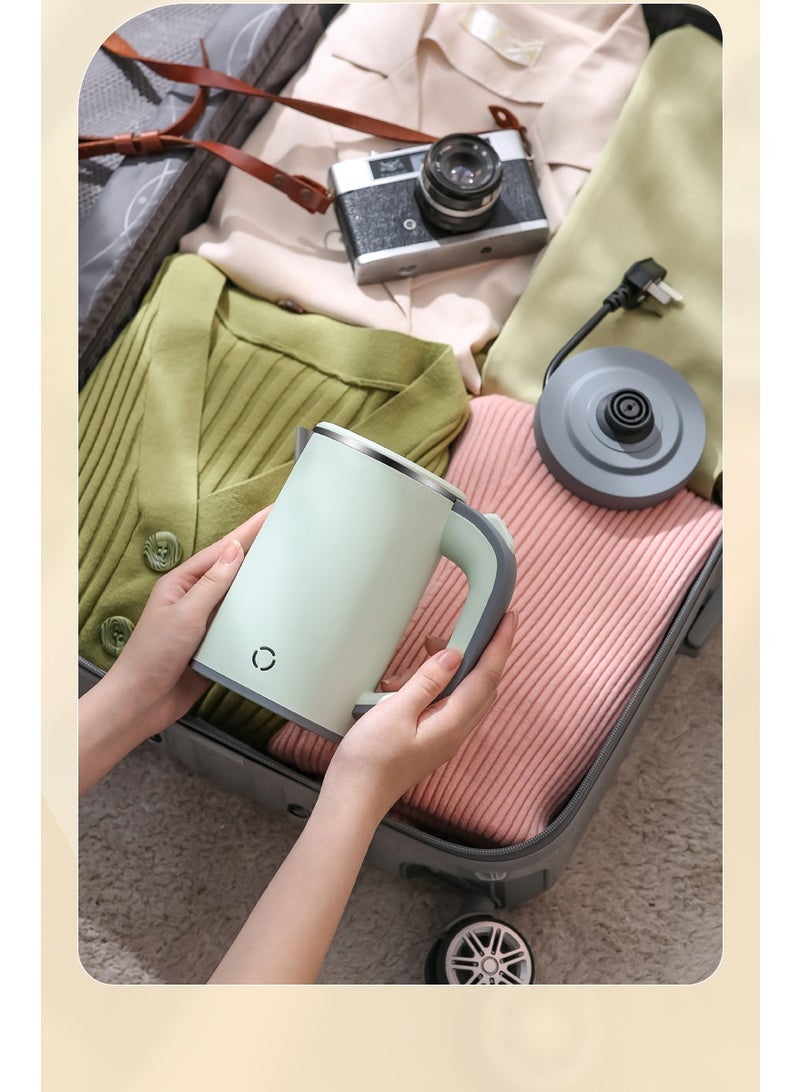 MIXDE Travel Kettle Electric Small, 600W Low Wattage Kettle, 0.8L Portable Mini Camping Kettles, Fast Boiling, Compact Stainless Steel Electric Kettles for Travel, Home, Office (Green) - Image 5